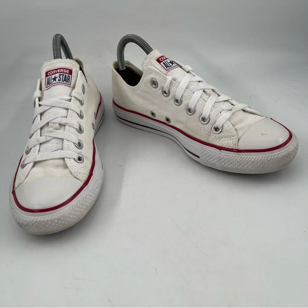 Converse Unisex CTAS Classic White Canvas Low Top Athletic Shoes - M/6 | W/8